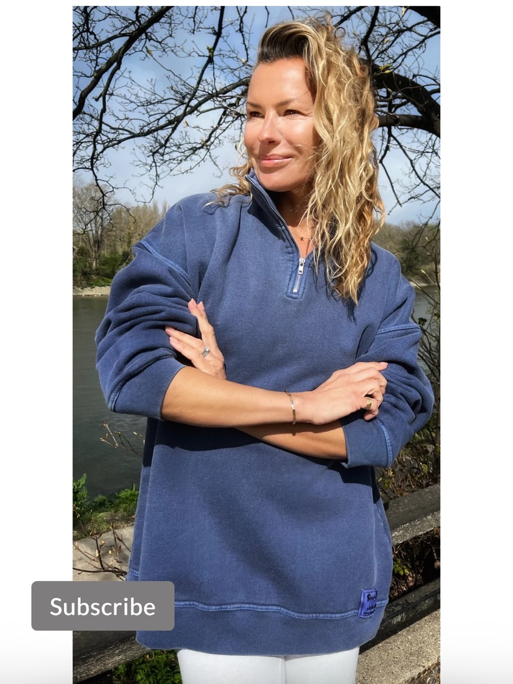 Sloppy Joe UK “DIANA ZIP NECK SWEATSHIRT”  in Navy Wash Size 3 L XL Oversized